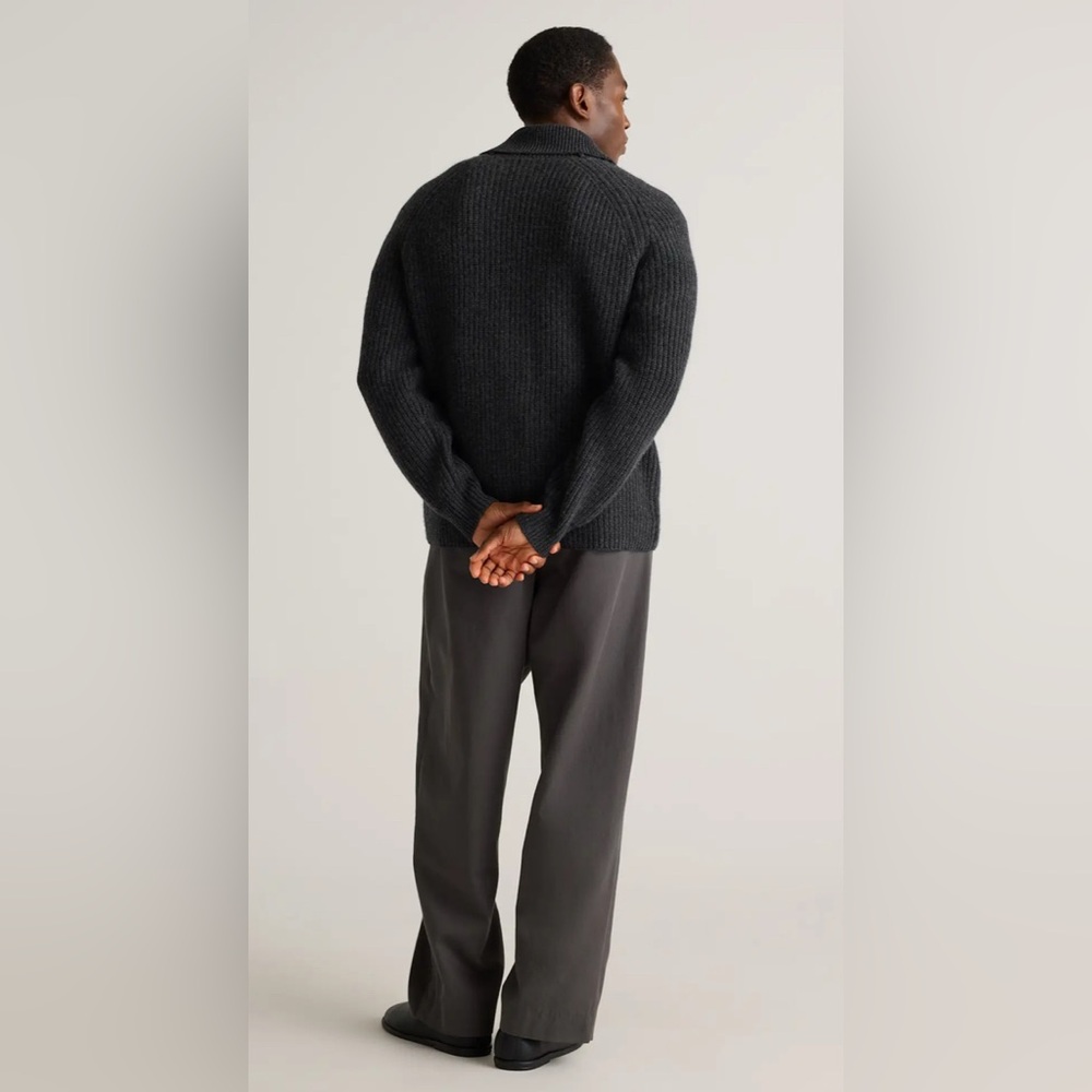 Quince 100% Mongolian Cashmere Shawl Collar Mens size Medium Cardigan Sweater - Picture 5 of 14
